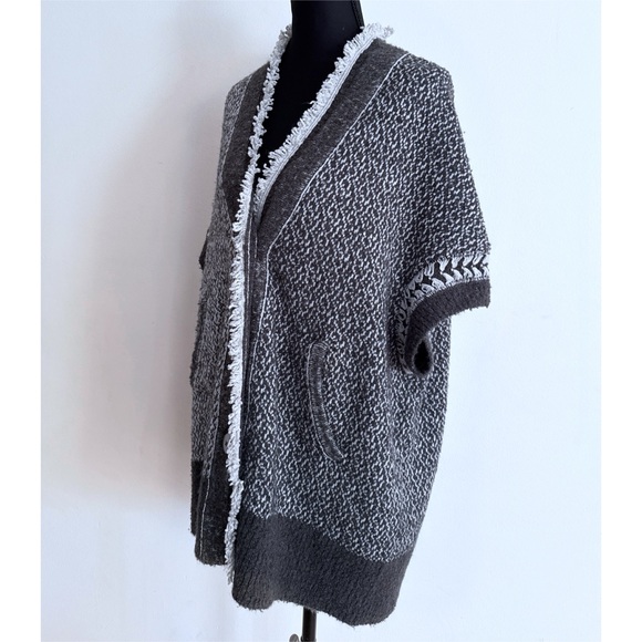 Anthropologie Angel of the North Knit Shrugged Dolman Fringe Boho Cardigan XS S - Picture 5 of 9